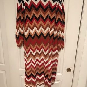 Knitted 3/4 Sleeve Printed Cardigan